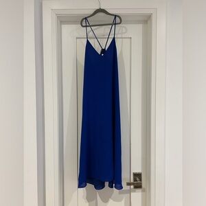 Elegant Blue Spaghetti Strap Dress - Size 4
